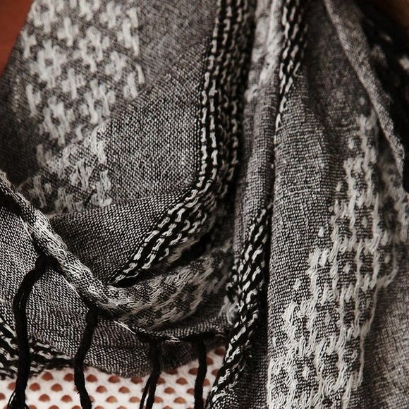 Free People Raggy Desert Scarf/Beach CoverUp in Grey - Picture 7 of 9